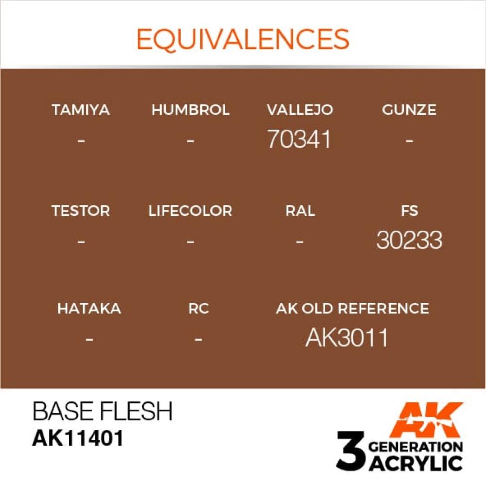 AK Interactive AK11401 Base Flesh Acrylic Paint 17ml 3rd Generation