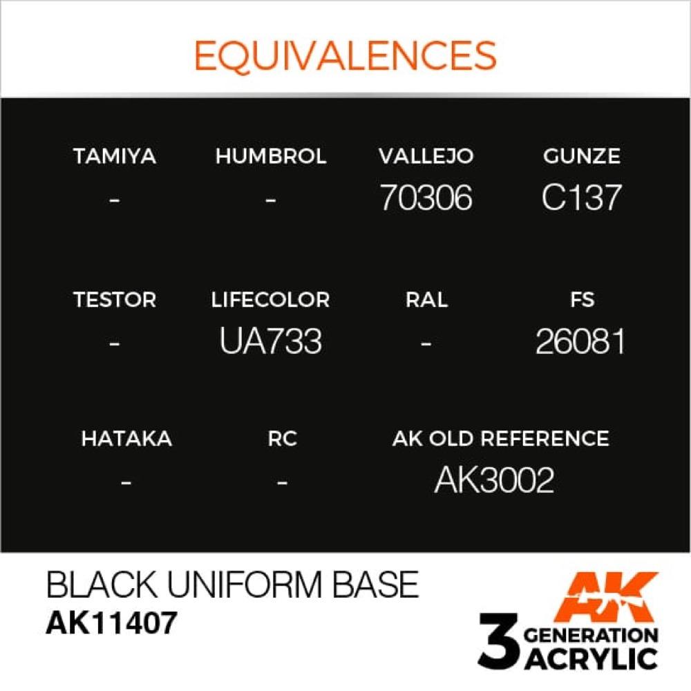 AK Interactive AK11407 Figure Series Black Uniform Base Acrylic Paint 17ml 3rd Generation