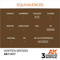 AK Interactive AK11417 Figure Series Waffen Brown Acrylic Paint 17ml 3rd Generation