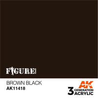 AK Interactive AK11418 Figure Series Brown Black Acrylic Paint 17ml 3rd Generation