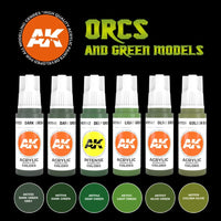 AK Interactive AK11600 Orcs and Green Creatures 3rd Generation Acrylic Paint Set