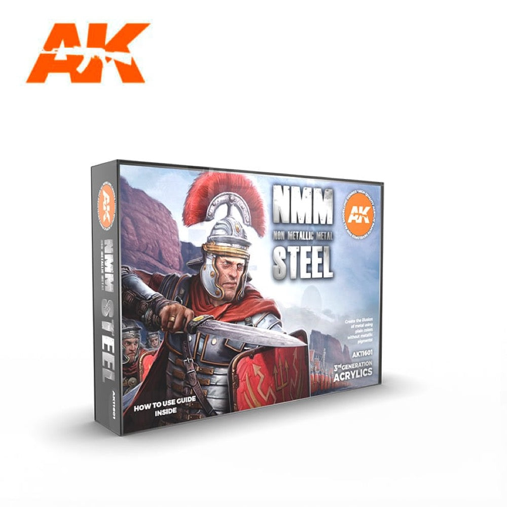 AK Interactive AK11601 Non Metallic Metal: Steel 3rd Generation Acrylic Paint Set