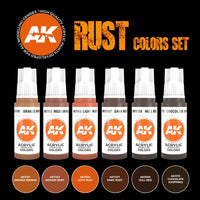 AK Interactive AK11600 Rust 3rd Generation Acrylic Paint Set