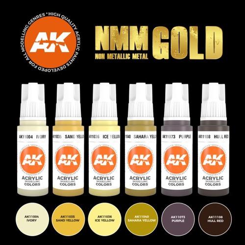 AK Interactive 11606 Non Metallic Metal NMM Gold Set