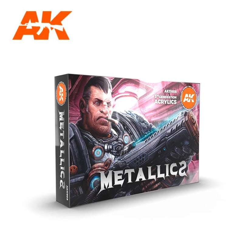 AK Interactive 11608 3rd Generation Acrylics Metallics Colours Set