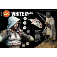 AK Interactive 11609 3rd Generation Acrylics White Colours Set