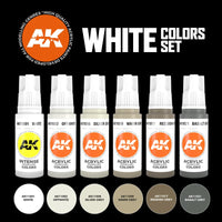 AK Interactive 11609 3rd Generation Acrylics White Colours Set