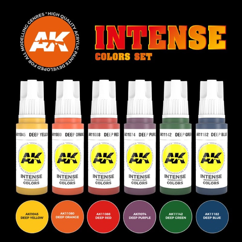 AK Interactive AK11612 Intense Colors Acrylic Paint Set (3rd Generation)