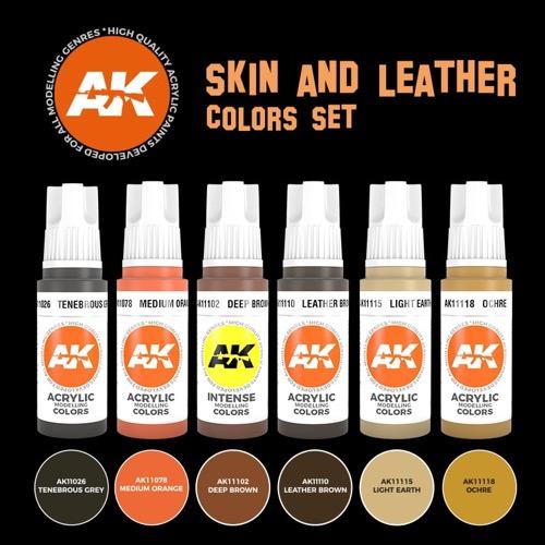 AK Interactive 11613 Skin and Leather Colours Set