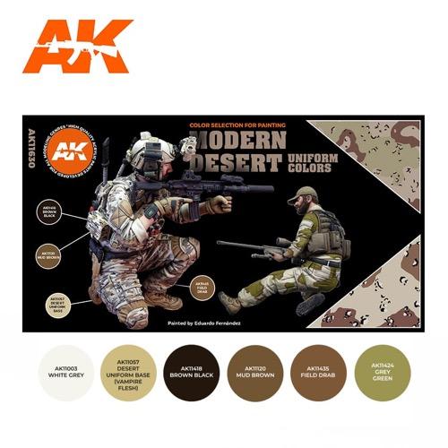 AK Interactive AK11630 Modern Desert Uniform Colors Acrylic Paint Set 3rd Generation