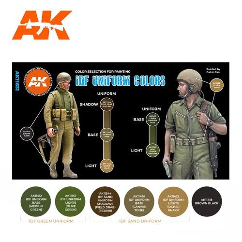 AK Interactive AK11631 IDF Uniform Colours 3rd Generation