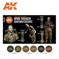 AK Interactive AK11633 French Uniform Colors Acrylic Paint Set 3rd Generation