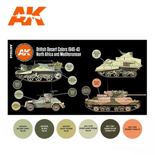 AK Interactive AK11646 British Desert Colours Acrylic Paint Set 3rd Generation