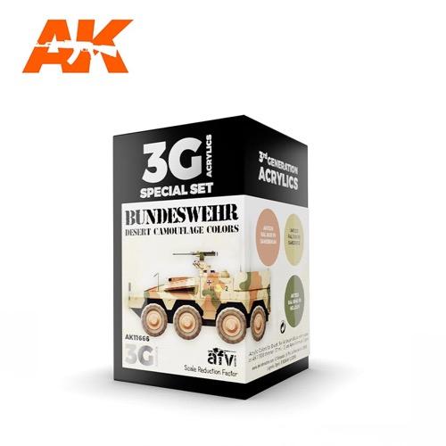 AK Interactive AK11666 Bundeswehr Desert Colors Acrylic Paint Set 3rd Generation