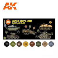 AK Interactive AK11668 US Army And USMC Camouflage Colors Acrylic Paint Set 3rd Generation