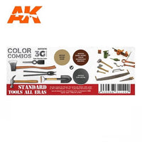 AK Interactive AK11670 Standard Tools All Eras Combo Acrylic Paint Set 3rd Generation