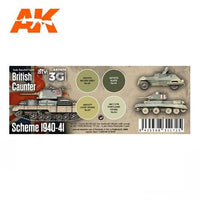 AK Interactive AK11676 British Caunter Scheme 1940-1941 Acrylic Paint Set 3rd Generation