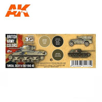 AK Interactive AK11677 British Army Colors Tunisia Sicily And Italy 1943-45 Acrylic Paint Set 3rd Generation