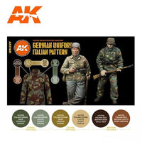 AK Interactive AK11681 WWII German Italian Camouflage Acrylic Paint Set 3rd Generation