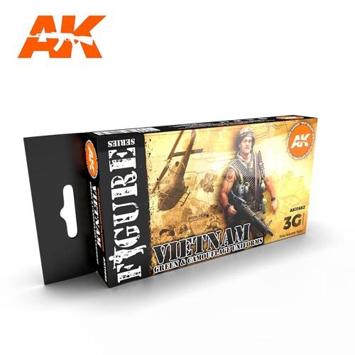 AK Interactive AK11682 Vietnam Green and Camouflage Colours 3rd Generation