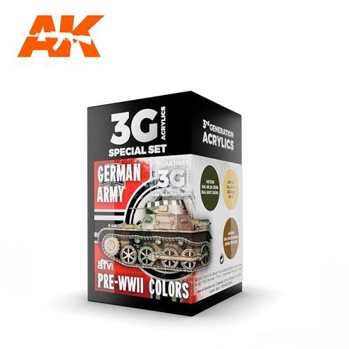 AK Interactive AK11687 German Army Pre-WWII Colors Acrylic Paint Set 3rd Generation