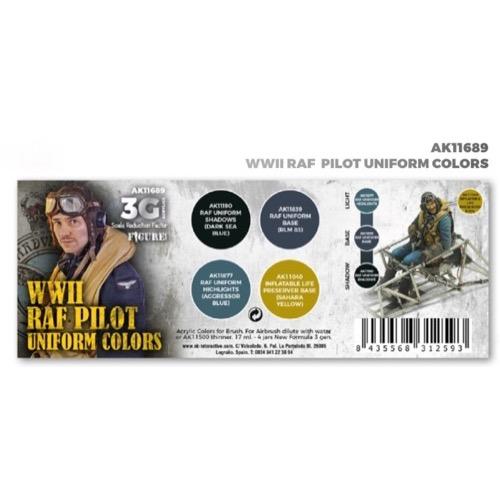 AK Interactive 11689 WWII RAF Pilot Uniform Colour Set 3rd Generation