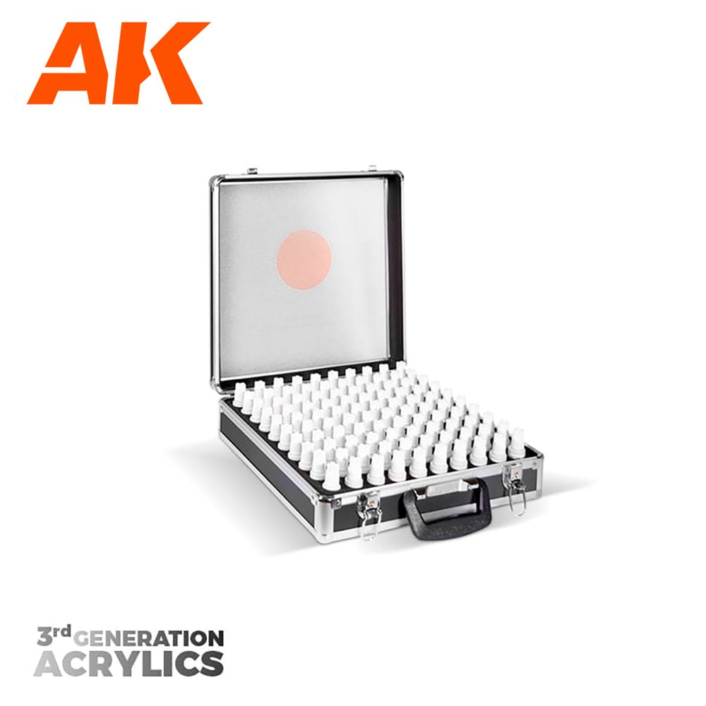 AK Interactive 11702 Briefcase 100 Colors Acrylic Paint Set (3rd Generation)
