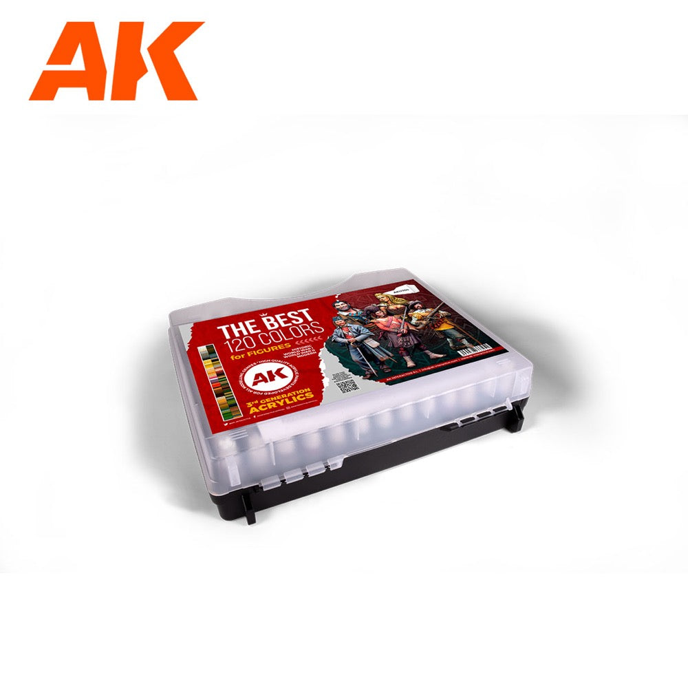 AK Interactive 11704 Briefcase 120 Figure Colours Acrylic Paint Set (3rd Generation)