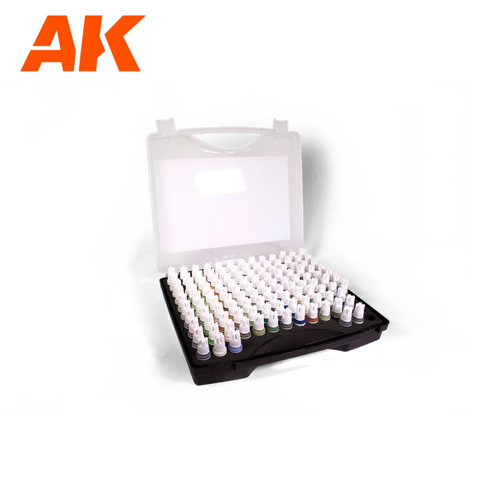 AK Interactive 11705 Briefcase 120 AFV Colours Acrylic Paint Set (3rd Generation)