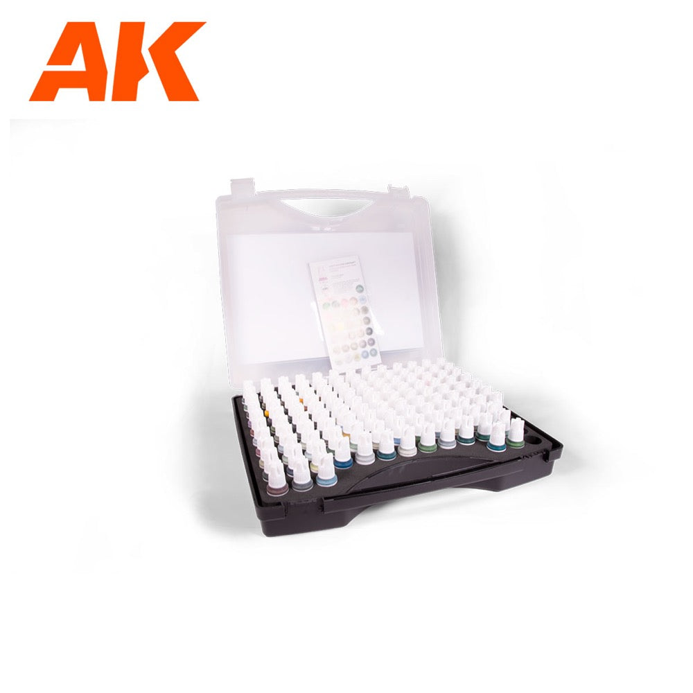 AK Interactive 11706 Briefcase 120 Aircraft Colours Acrylic Paint Set (3rd Generation)