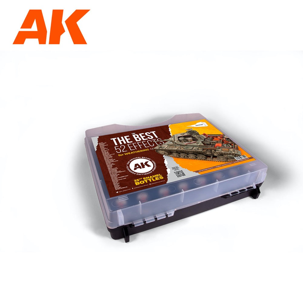 AK Interactive 11708 Plastic Briefcase 52 Enamel Colours Paint Set