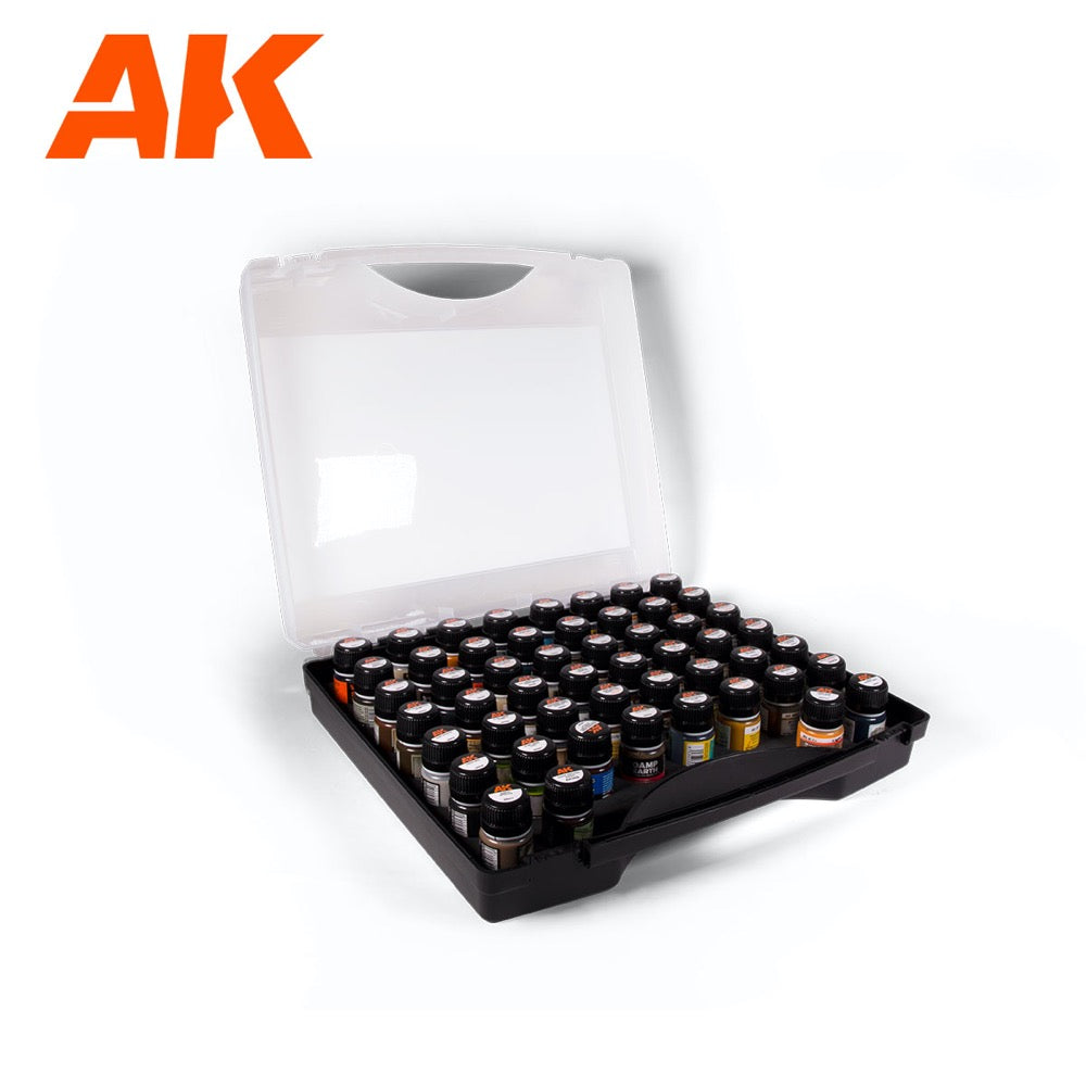 AK Interactive 11708 Plastic Briefcase 52 Enamel Colours Paint Set
