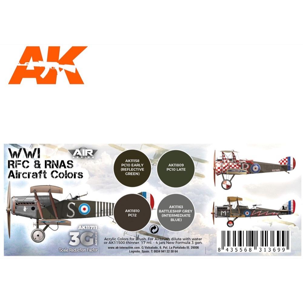 AK Interactive 11711 WWI RFC and RNAS British Aircraft Colour Set 3rd Generation