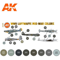 AK Interactive 11717 WWII Luftwaffe Mid-War Aircraft Colour Set 3rd Generation