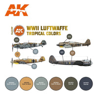 AK Interactive 11719 WWII Luftwaffe Tropical Aircraft Colour Set 3rd Generation