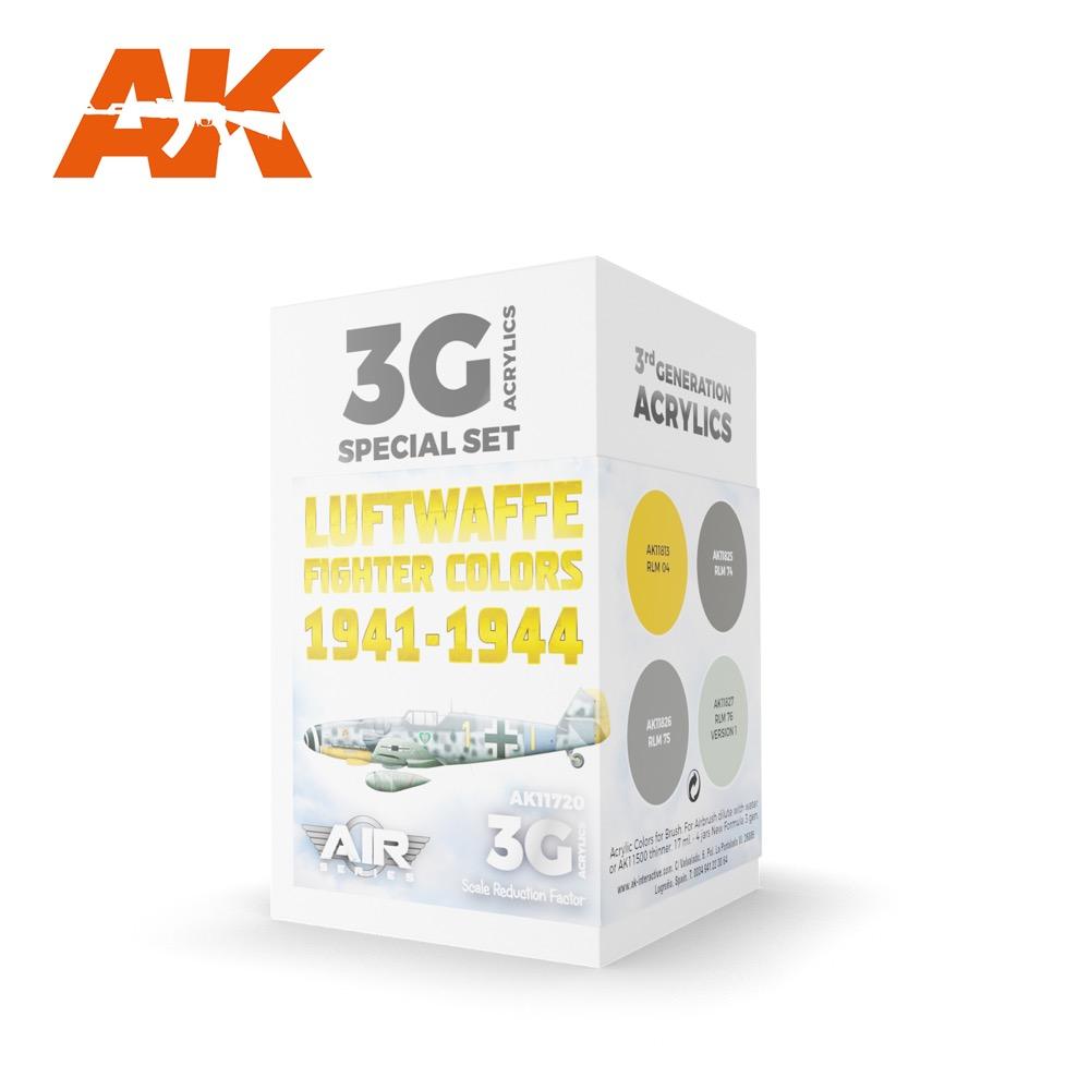 AK Interactive 11720 Luftwaffe Fighter 1941-1944 Aircraft Colour Set 3rd Generation