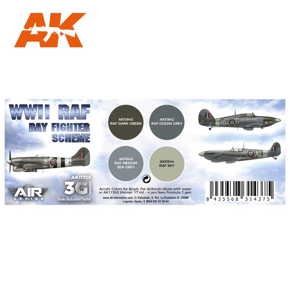AK Interactive 11725 WWII RAF Day Fighter Scheme Aircraft Colour Set 3rd Generation