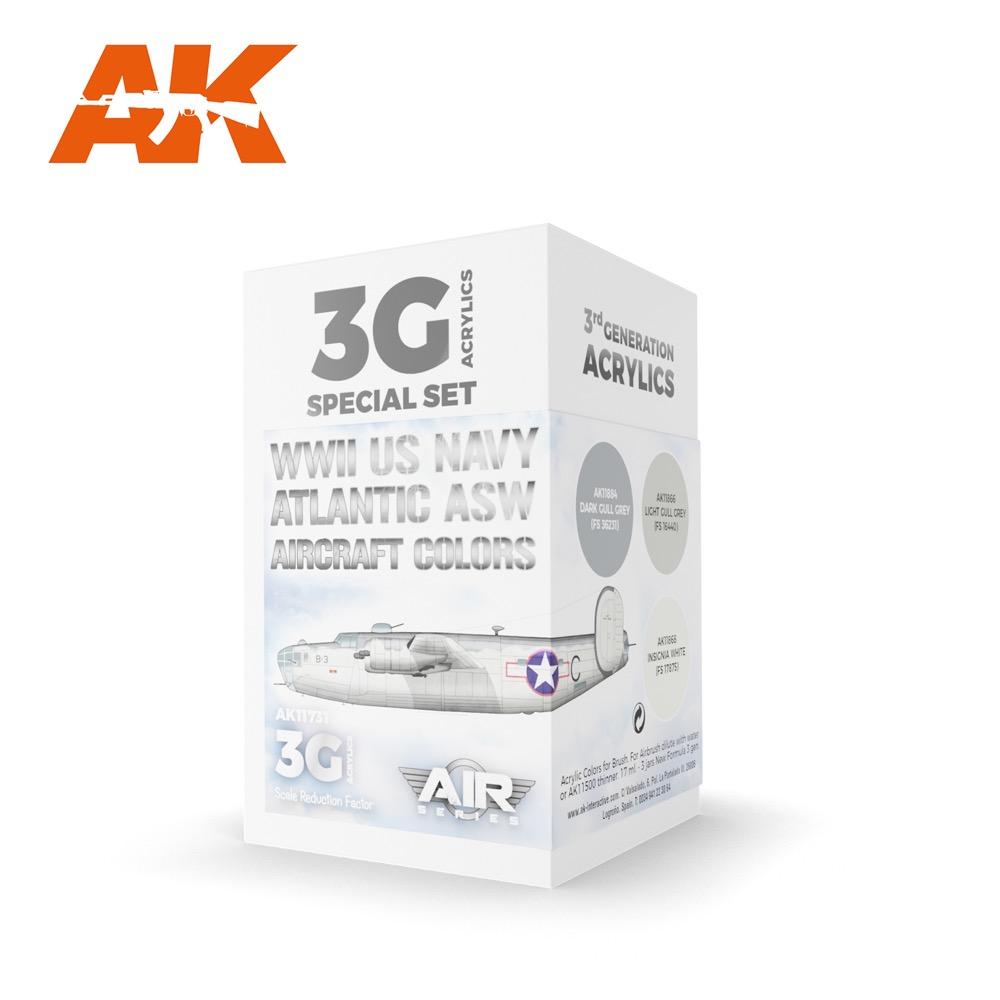 AK Interactive 11731 WWII US Navy Atlantic ASW Aircraft Colour Set 3rd Generation