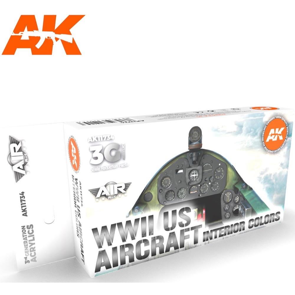 AK Interactive 11734 WWII US Interior Aircraft Colour Set 3rd Generation