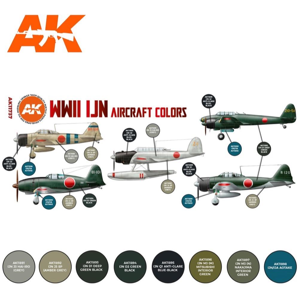 AK Interactive 11737 WWII IJN Aircraft Colour Set 3rd Generation