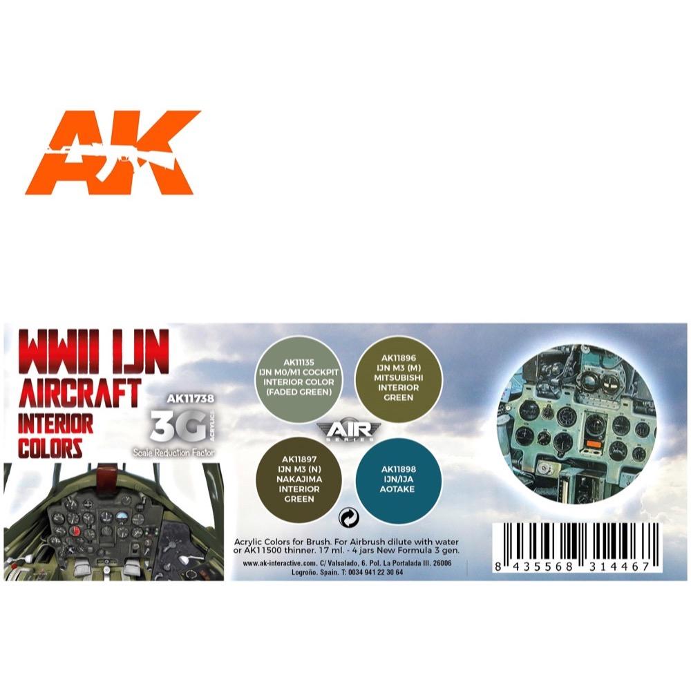 AK Interactive 11738 WWII IJN Interior Aircraft Colour Set 3rd Generation