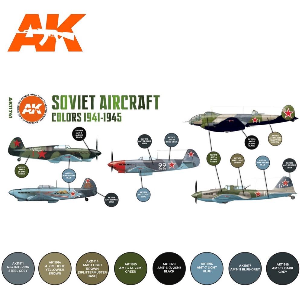 AK Interactive 11741 SOVIET 1941-1945 Aircraft Colour Set 3rd Generation