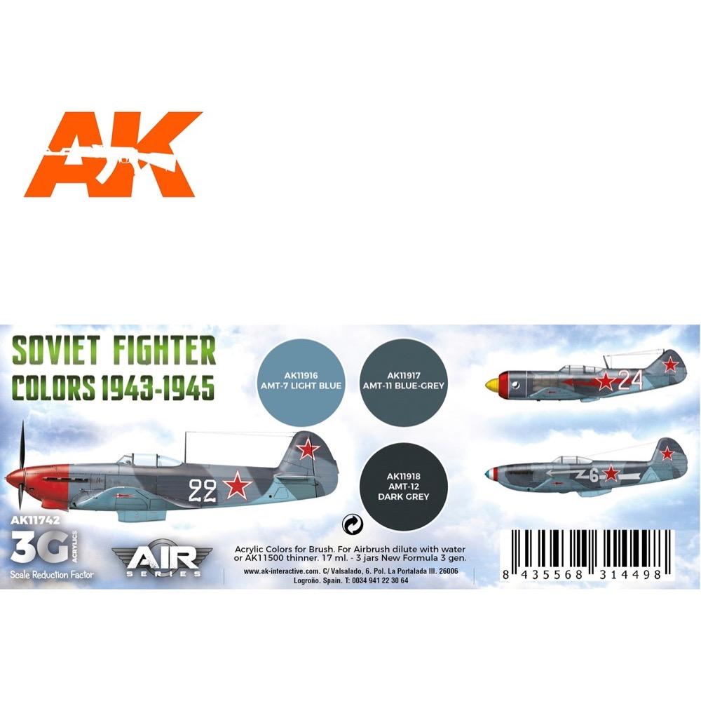 AK Interactive 11742 SOVIET Fighters 1943-1945 Aircraft Colour Set 3rd Generation