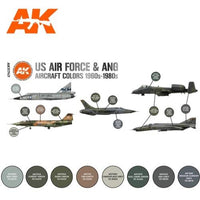 AK Interactive 11747 USAF And ANG 1960S-1980S Aircraft Colour Set 3rd Generation
