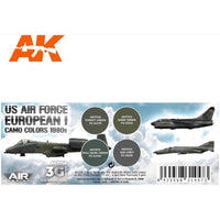 AK Interactive 11749 USAF European I Camo 1980S Aircraft Colour Set 3rd Generation