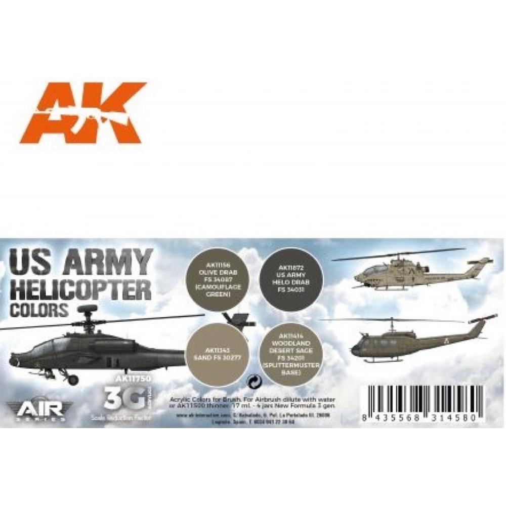 AK Interactive 11750 US Army Helicopter Aircraft Colour Set 3rd Generation