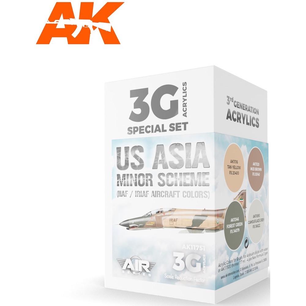 AK Interactive 11751 US Asia Minor Scheme IIAF IRIAF Aircraft Colour Set 3rd Generation