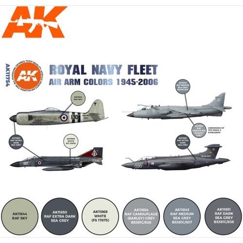 AK Interactive 11754 RN Fleet Air Arm 1945-2010 Aircraft Colour Set 3rd Generation