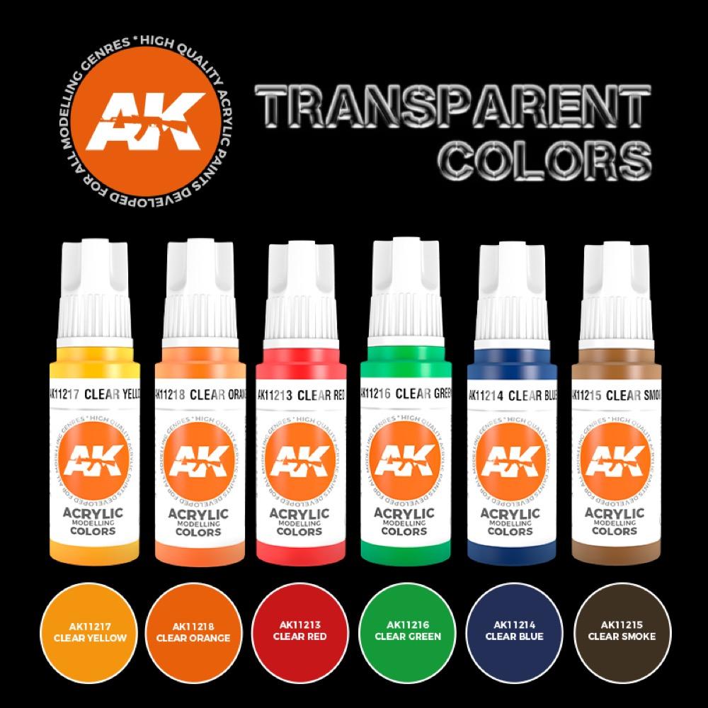AK Interactive AK11758 Transparent Colors Set 3rd Generation