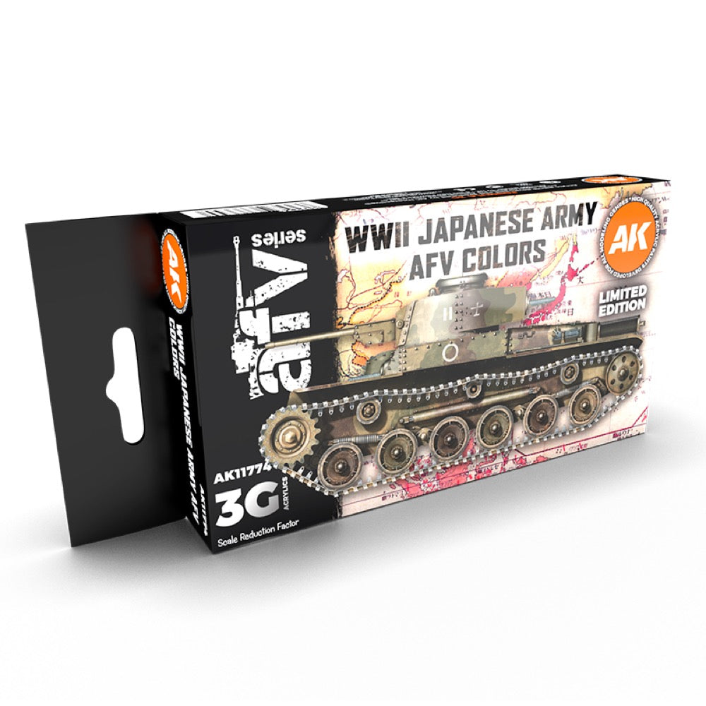 AK Interactive 11774 AFV Series WWII Japanese Army Acrylic Paint Set (3rd Generation)